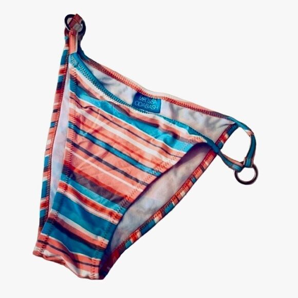 Melissa Odabash Vintage Brazilian Cut  Striped Bikini Bottoms Size Small - Picture 1 of 6